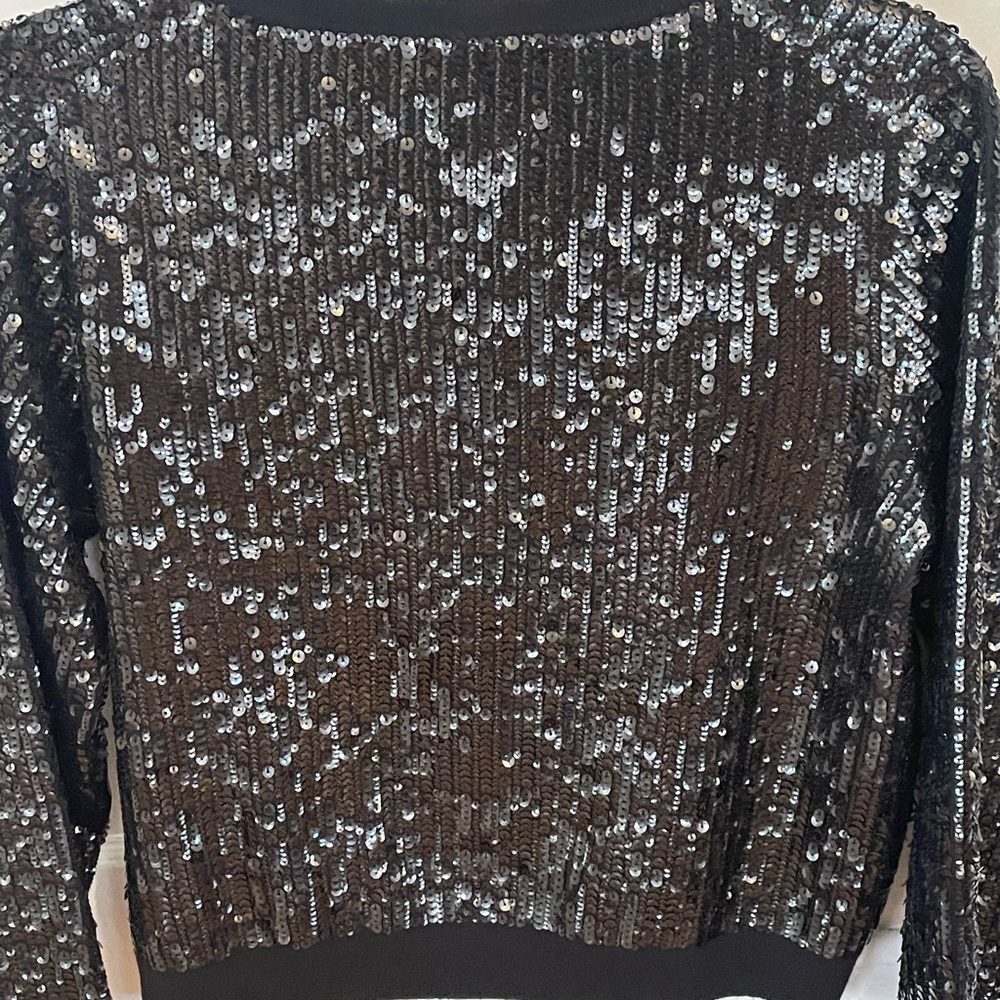 NWT J. Crew Black Sequin Cardigan - Picture 4 of 7